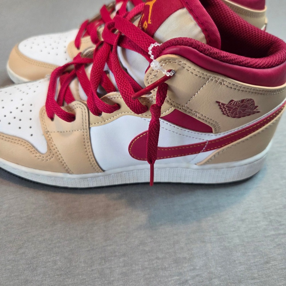 Nike Air Jordan 1 Mid GS Light Curry Ruby White 554725-201 Kids Size 7Y - Picture 6 of 8